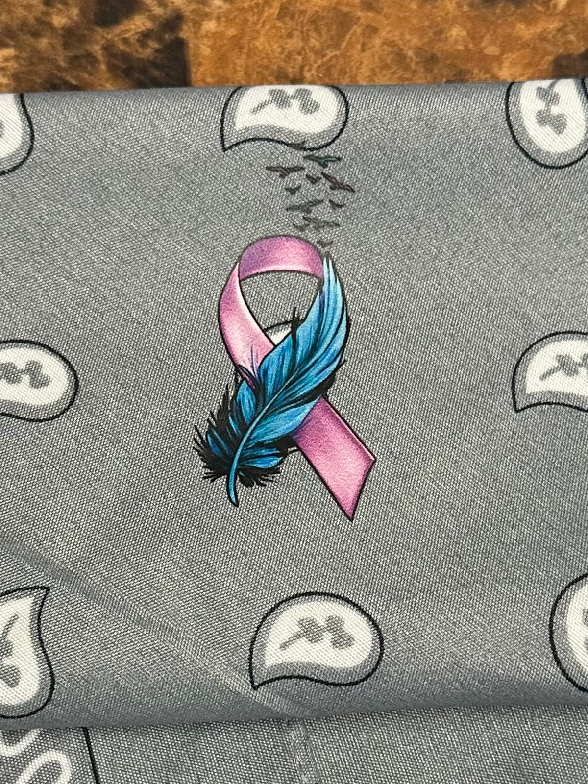 Ribbon Birds design - Grey bandana