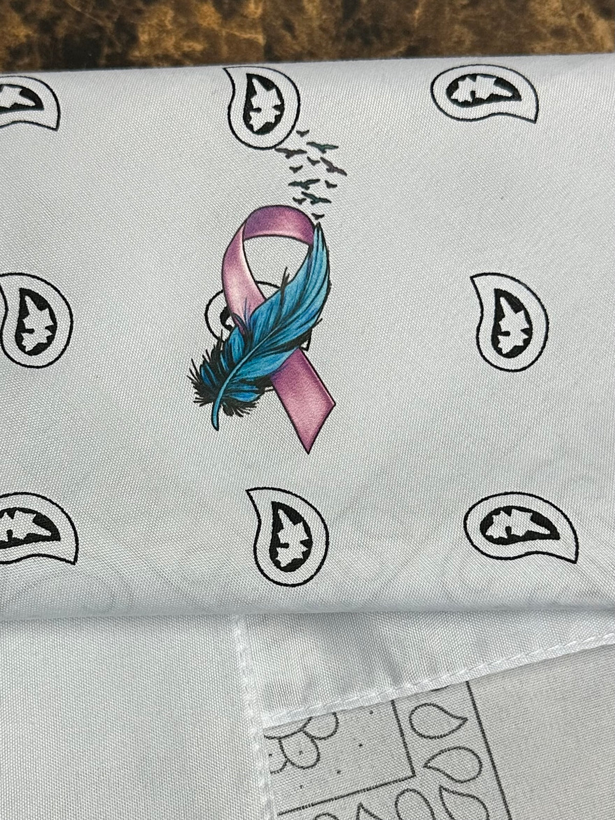 Ribbon Birds design - White bandana